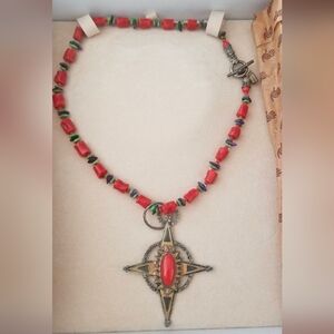 Gorgeous Peyote Bird Necklace with Silver And Gold Pendant